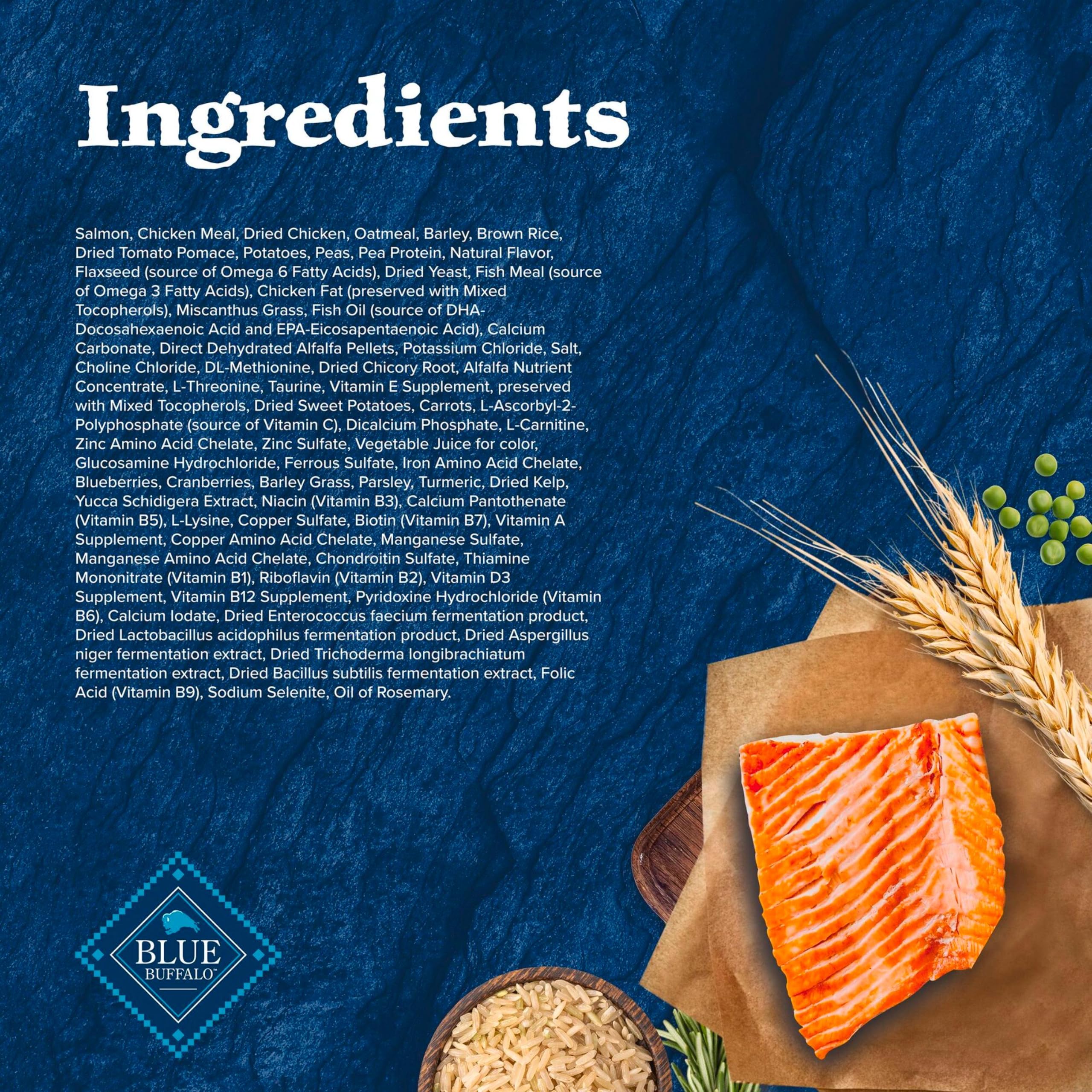 Blue Buffalo Wilderness Senior dog food with LifeSource Bits information.