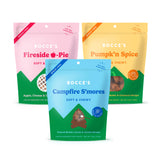 Bocce's Bakery By the Fire dog treat bundle shown as a three-pack.