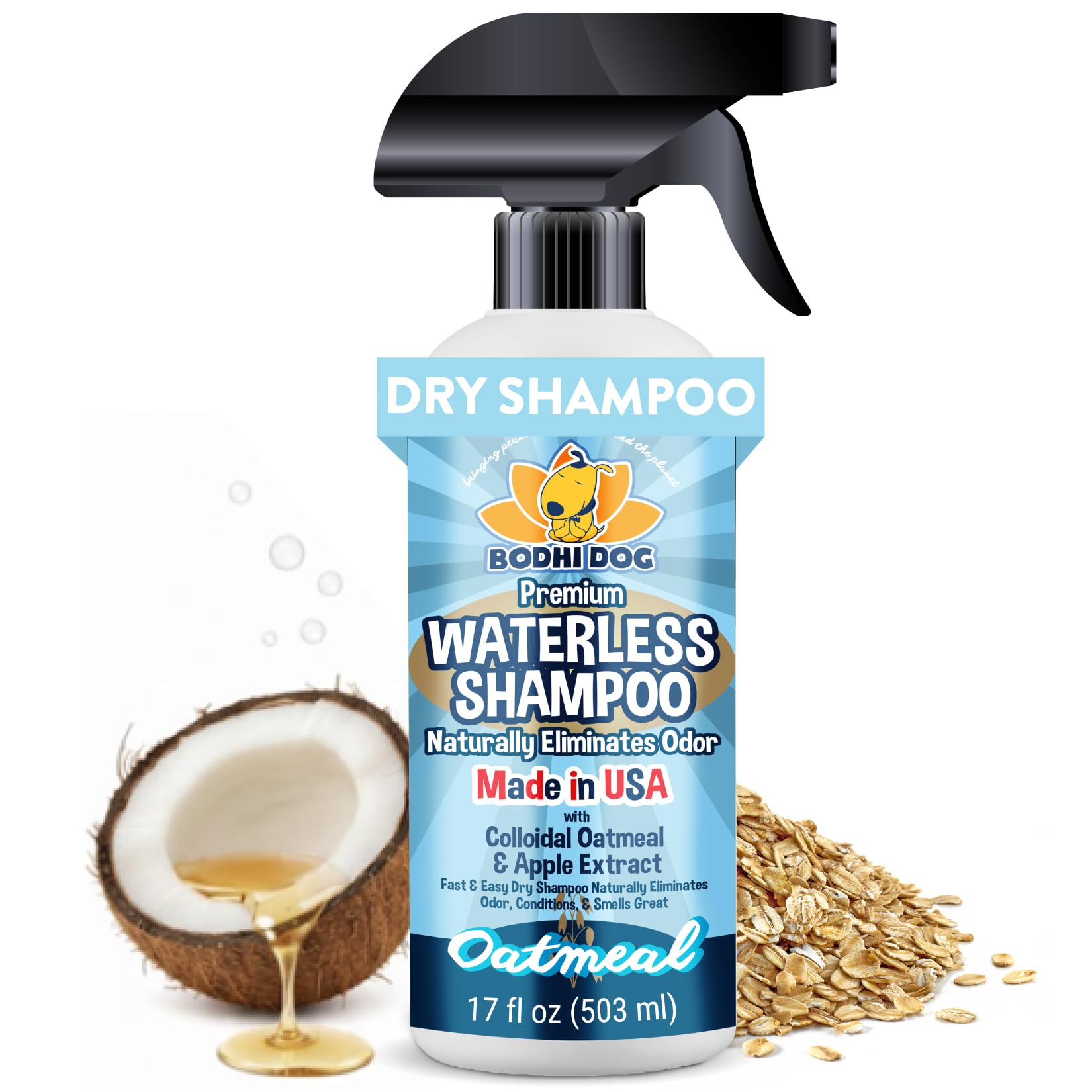 Bodhi Dog Waterless Shampoo bottle shown from the front.