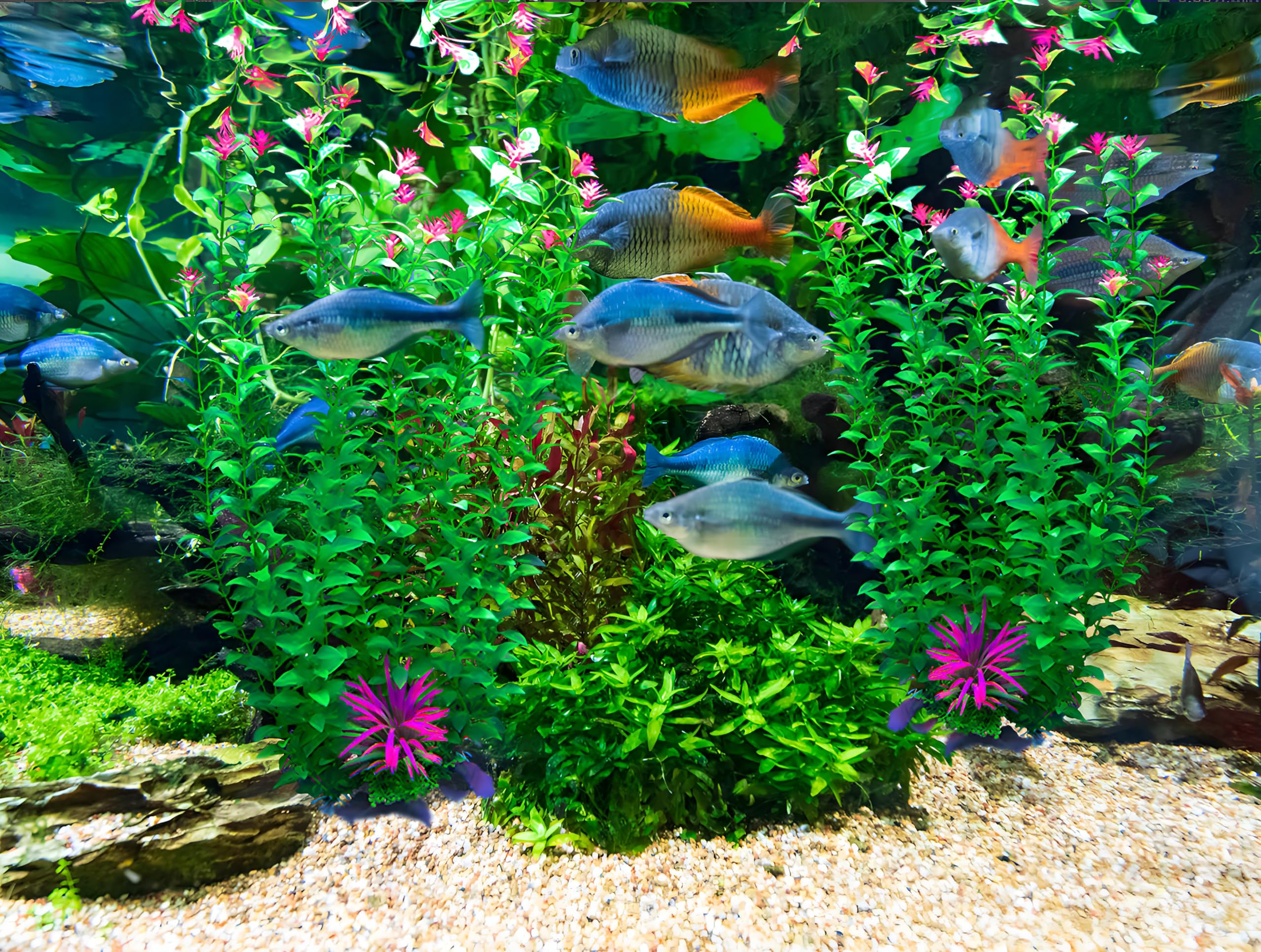 BOLYEE aquarium plants photographed close up to show the smooth, dense leaf surface.