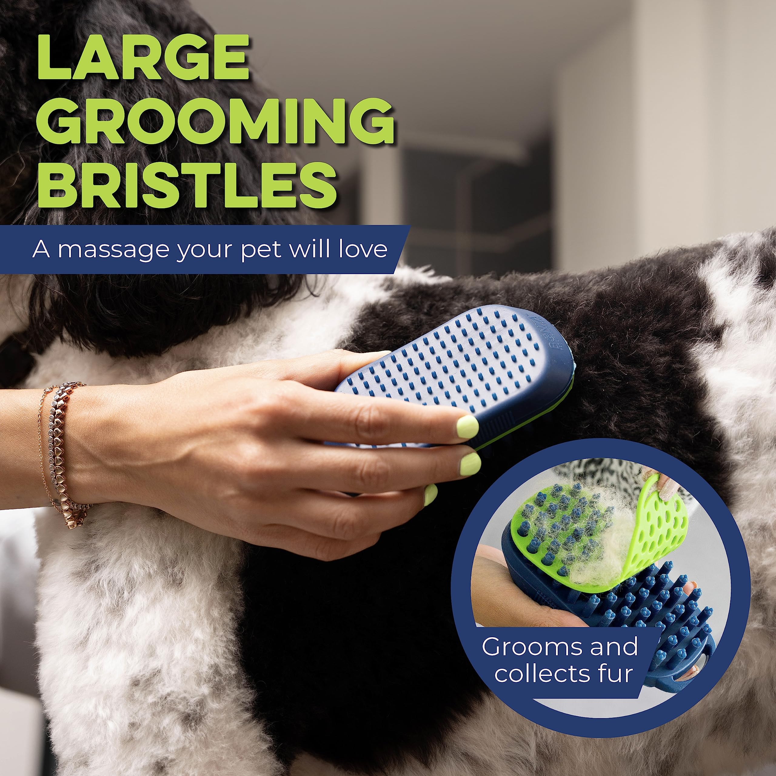 Bonza Silicone Dog Brush shown from the back.