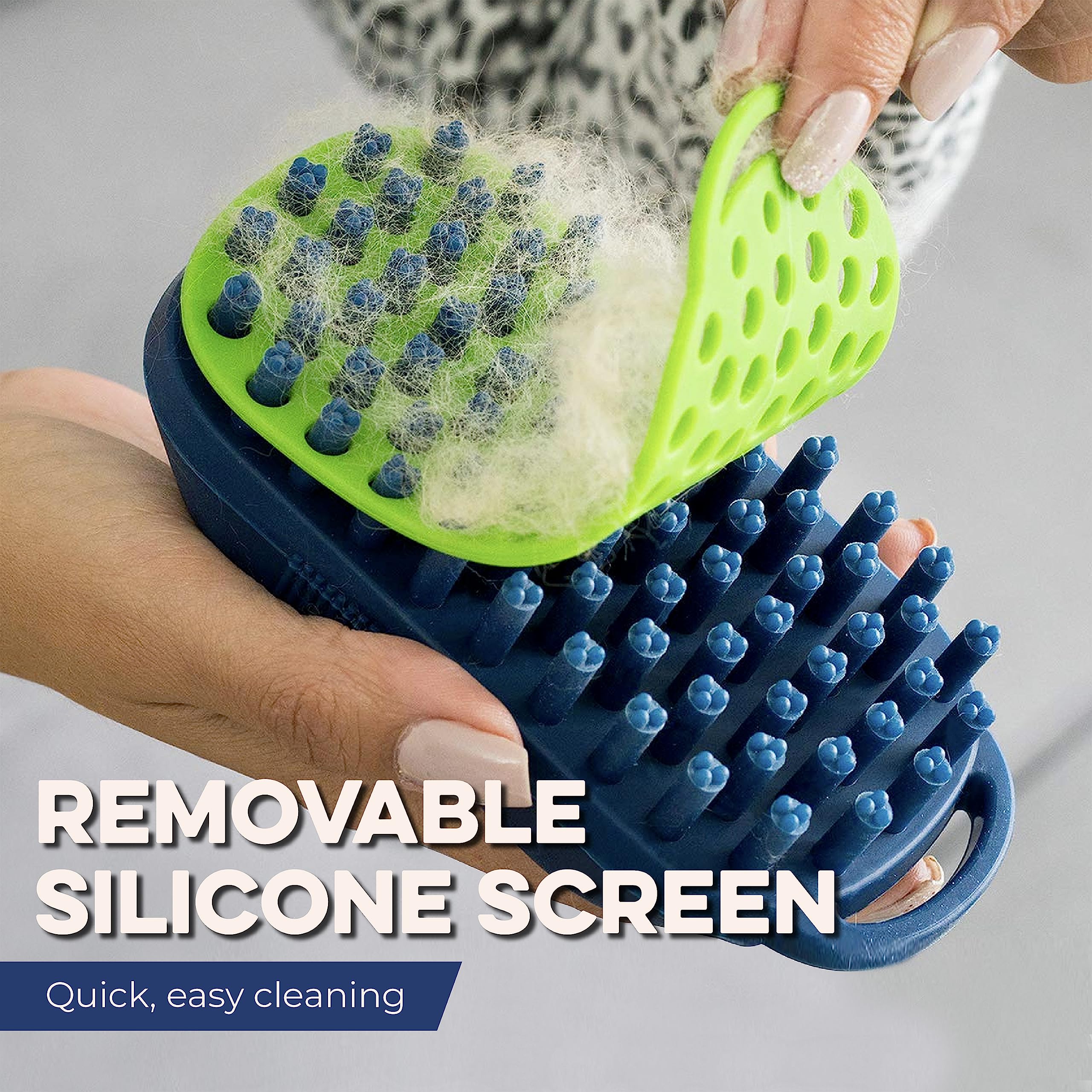 Bonza Silicone Dog Brush shown from a side angle.