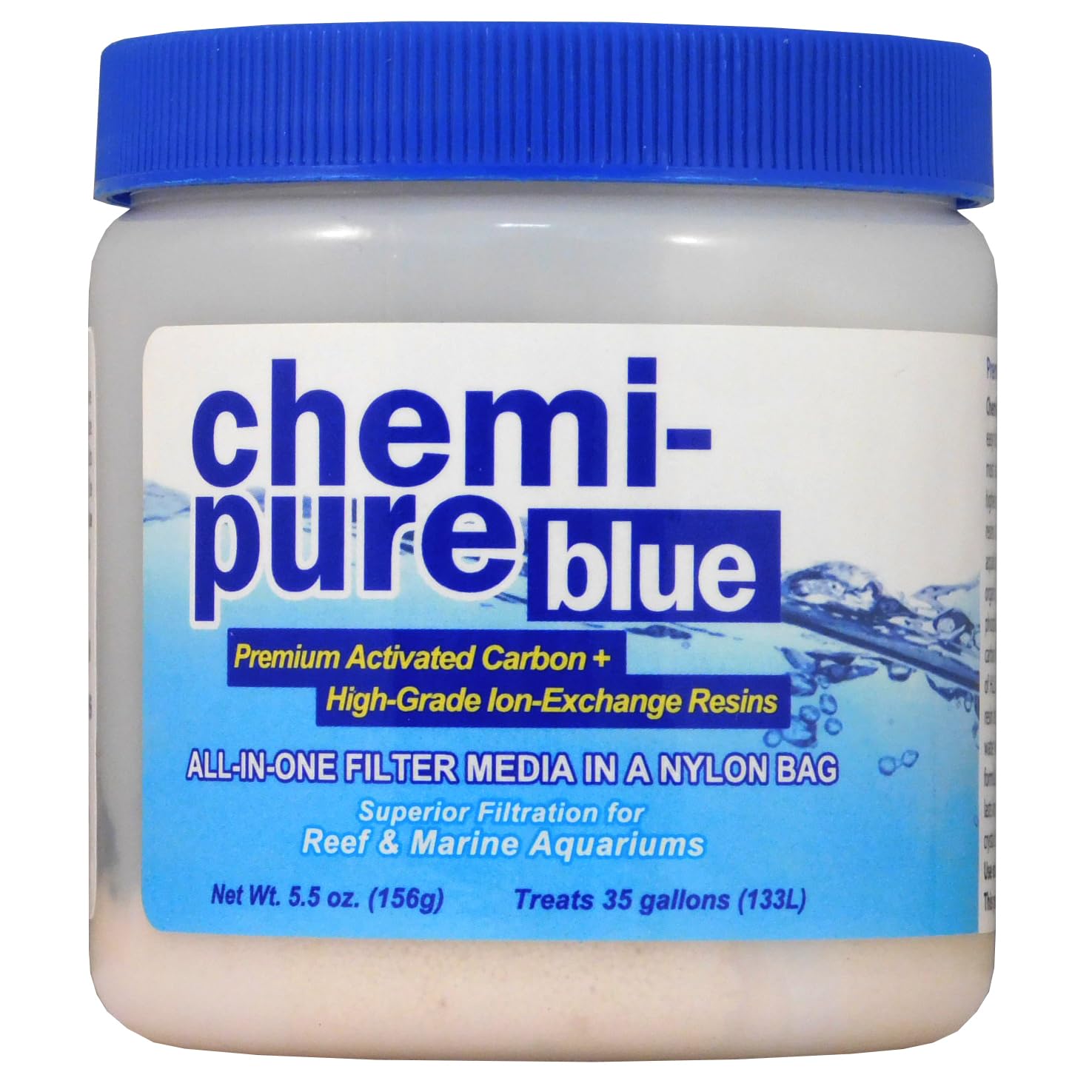 Boyd Chemi-Pure Blue aquarium filtration media in its nylon bag.