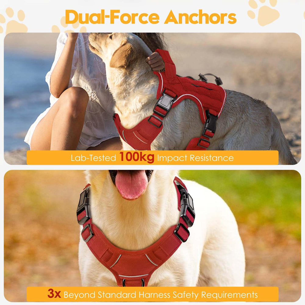 Bruvoalon tactical dog harness close-up showing breathable air mesh padding.