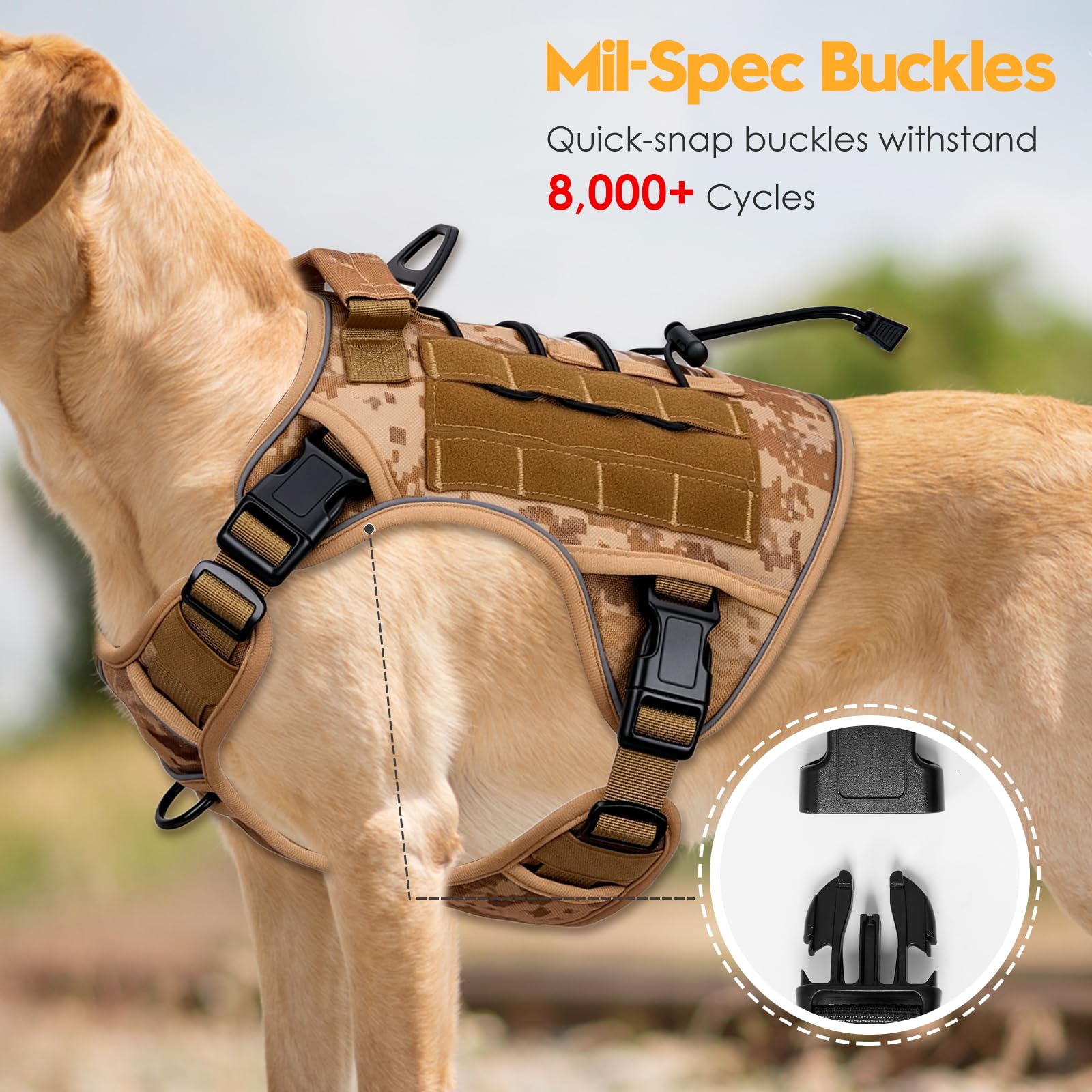 Bruvoalon tactical dog harness showing its adjustable shoulder and chest straps.