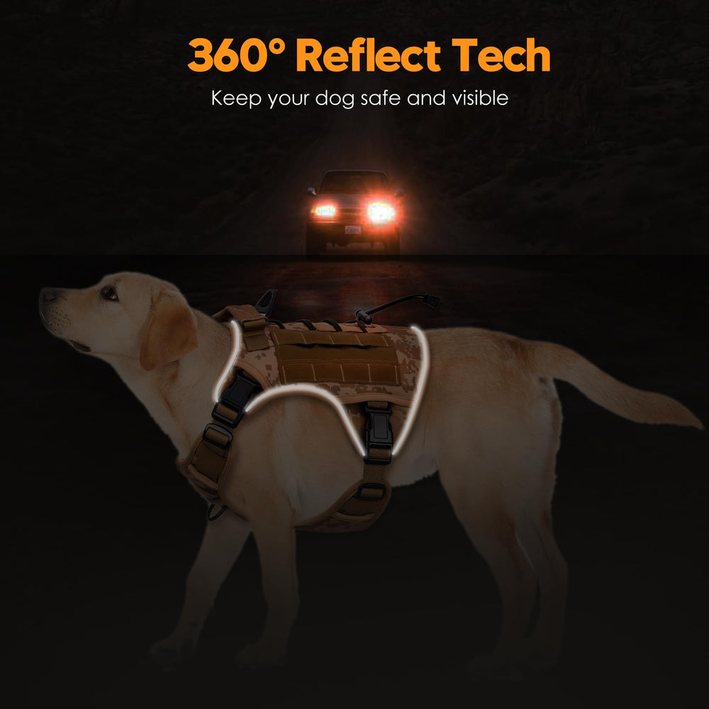 Bruvoalon tactical dog harness with breathable air mesh padding shown close up.