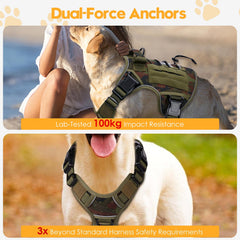Bruvoalon tactical dog harness detail showing the back leash clip.