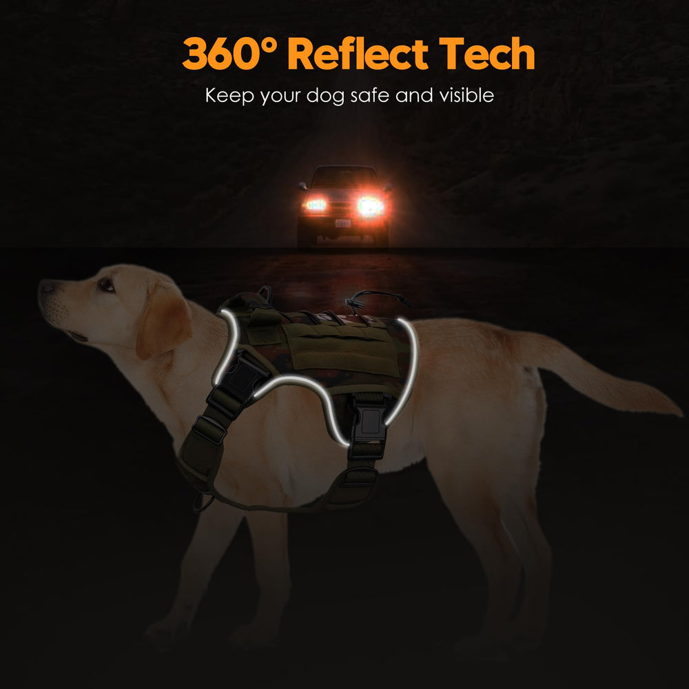 Bruvoalon tactical dog harness with its built-in control handle visible.