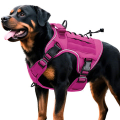 Bruvoalon tactical dog harness shown from the front in pink.