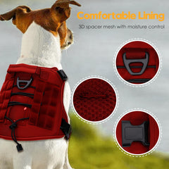 Bruvoalon tactical dog harness with its two metal leash attachment clips.