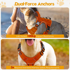 Bruvoalon tactical dog harness close-up showing the breathable mesh padding.