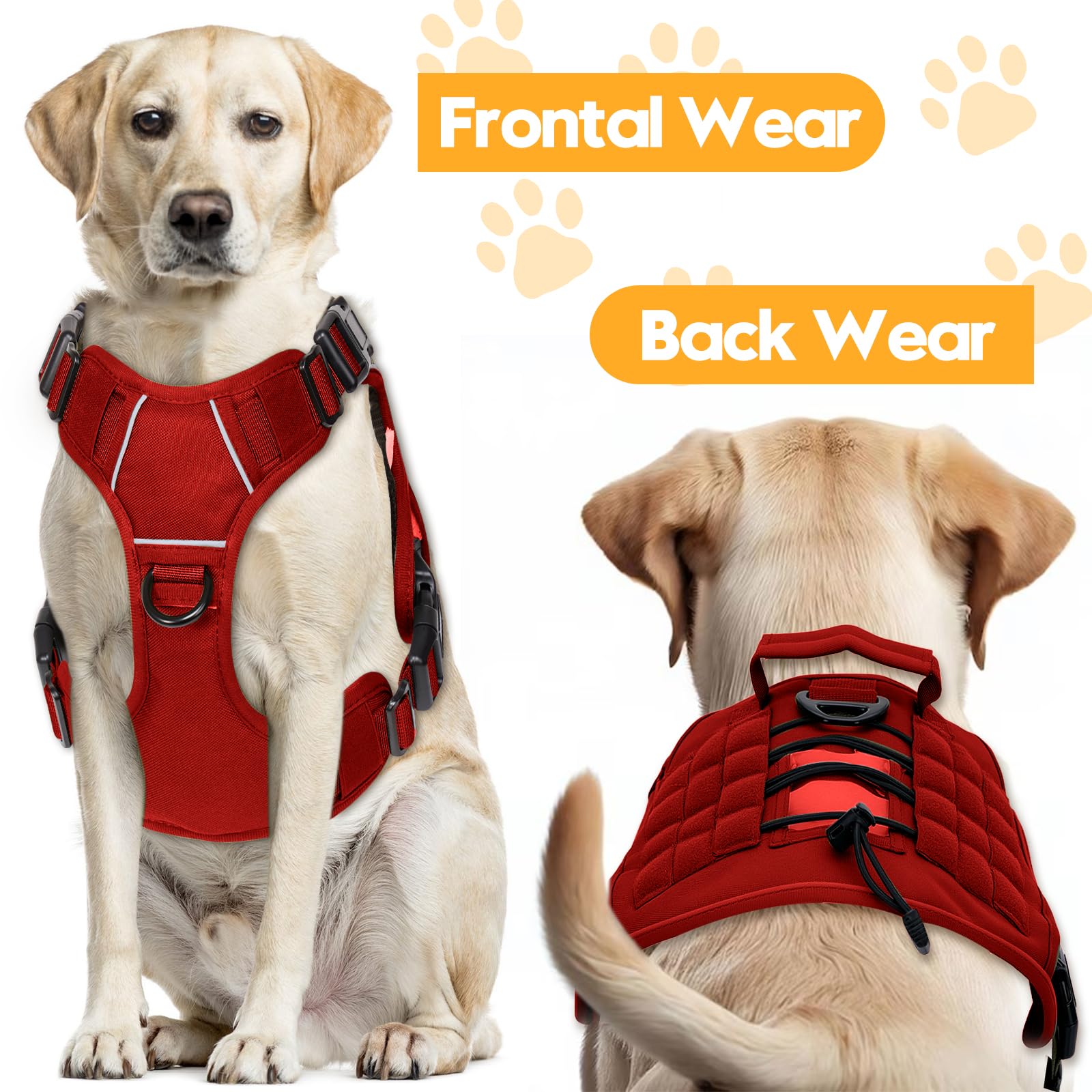 Bruvoalon tactical dog harness with its included name patch on the Hook & Loop panel.