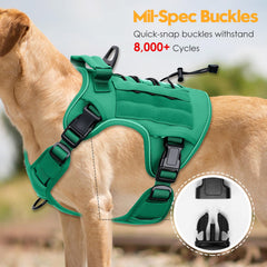 Bruvoalon tactical dog harness detail showing reflective edge trim.