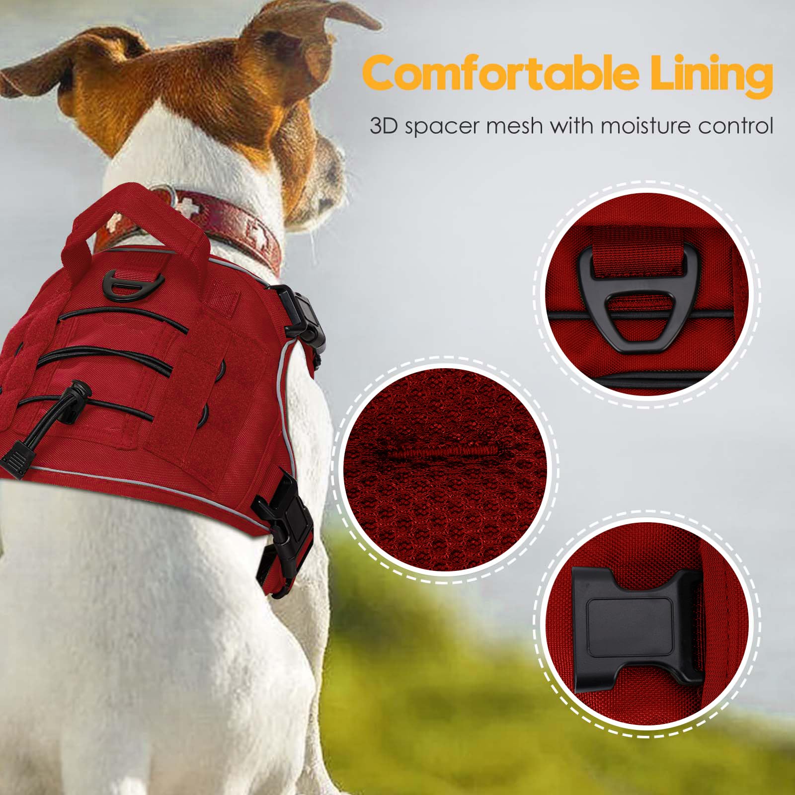 Bruvoalon tactical dog harness shown from a side angle.