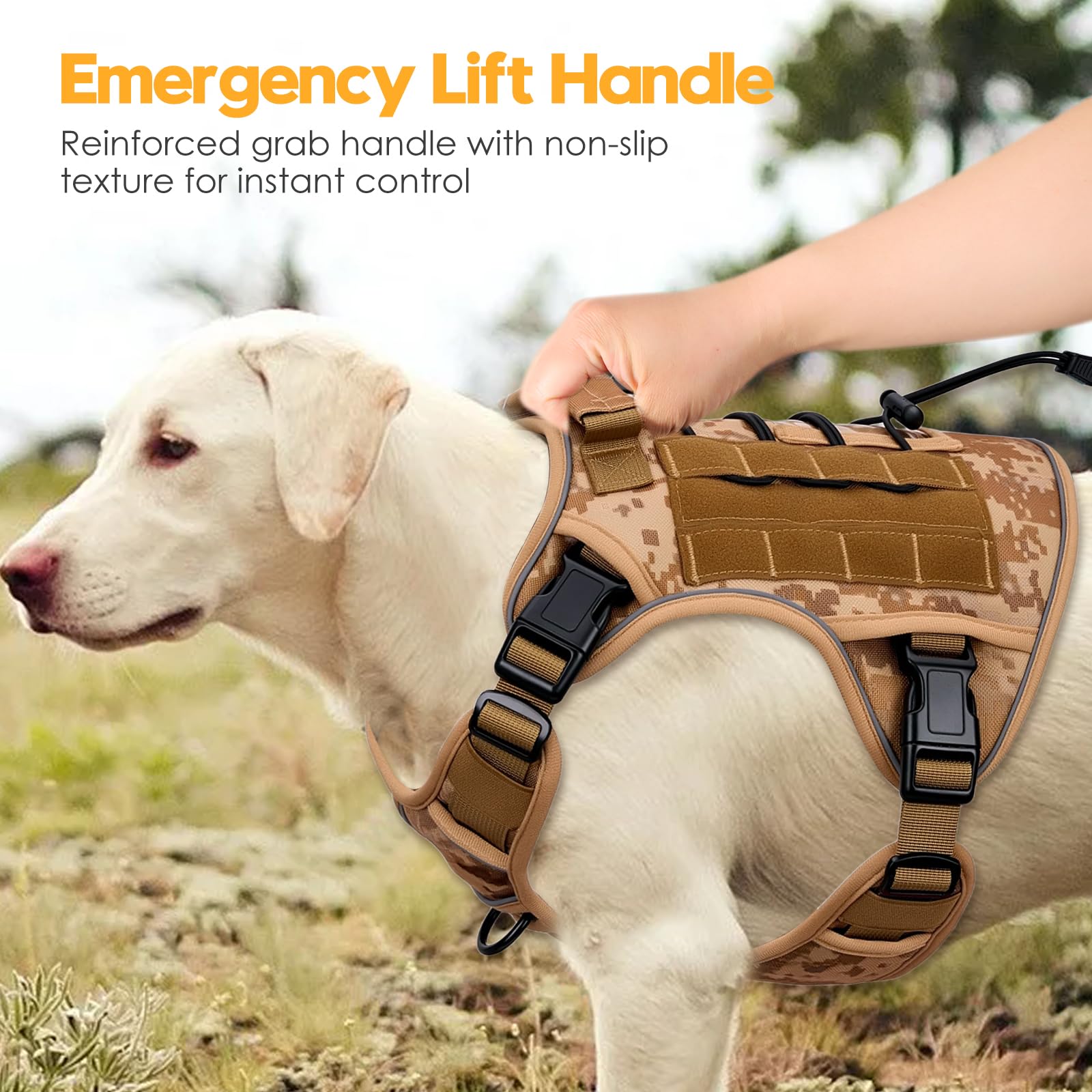 Bruvoalon tactical dog harness shown being worn by a dog.