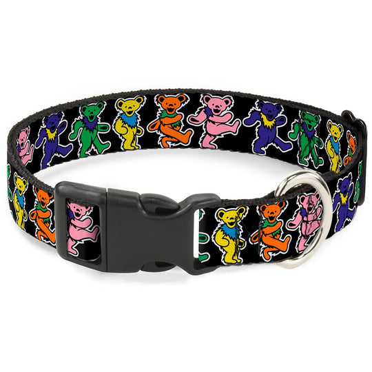 Buckle-Down Grateful Dead dog collar shown from the front.