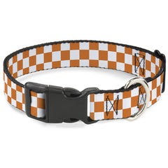 Buckle-Down Plastic Clip Collar shown from the front in its checker design.
