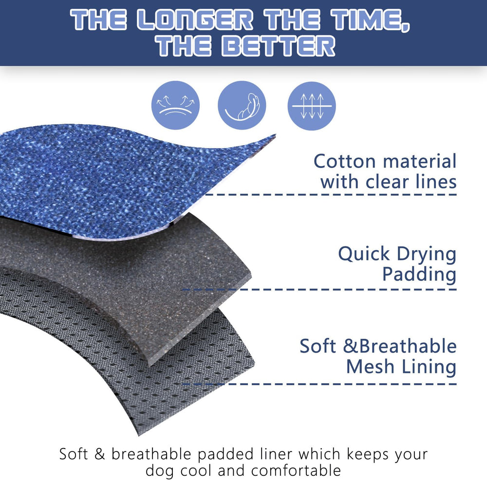 BUMBIN dog harness shown with its side MOLLE panels and hook-and-loop areas.