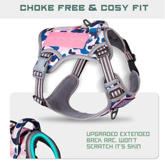 BUMBIN Tactical Dog Harness metal front and rear leash rings shown in detail.