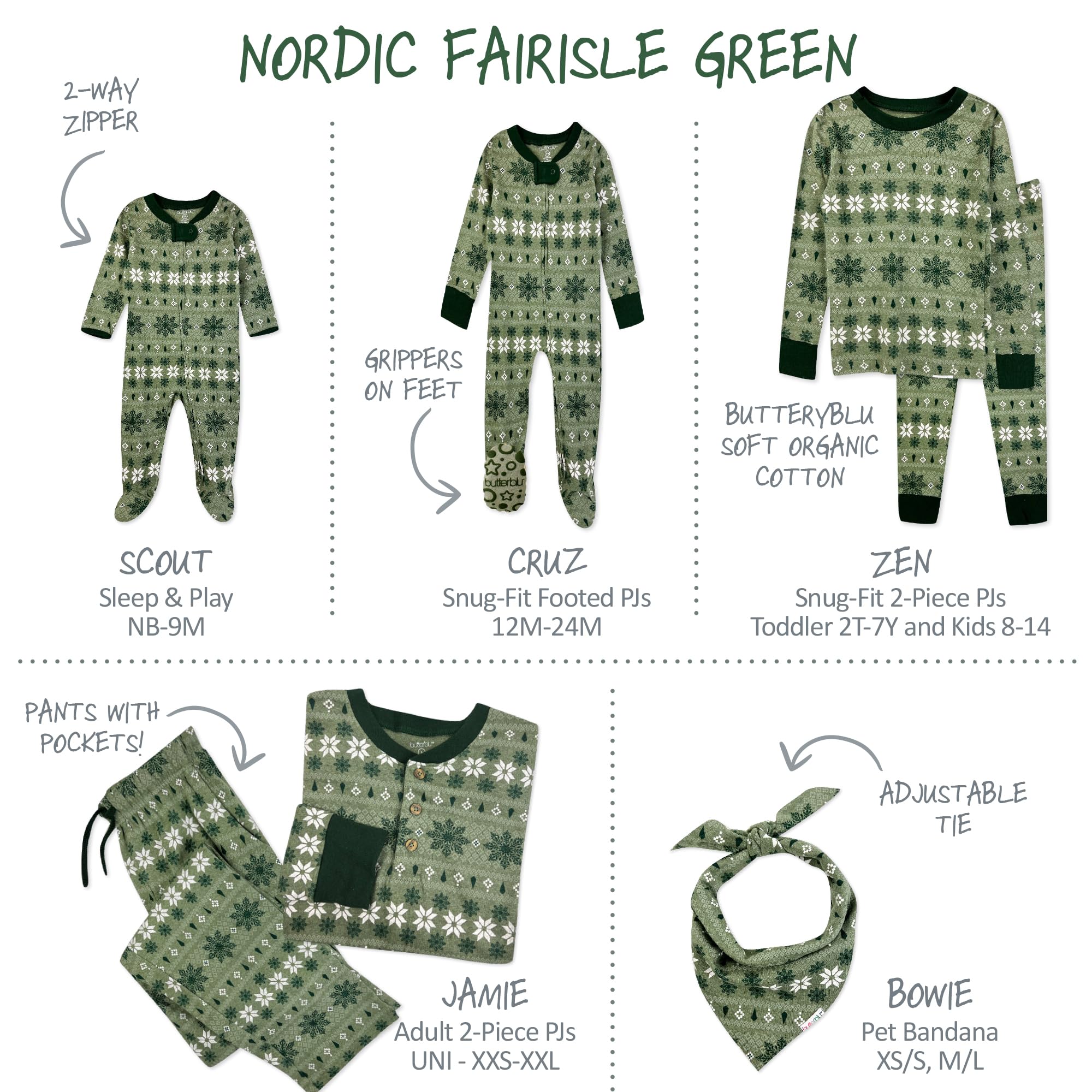 Butterblu footed baby pajamas with grippers on the feet.