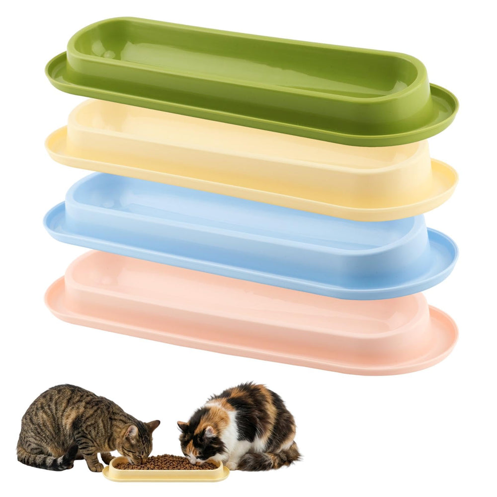 BUVQNEMXRO cat bowls shown from the front as a green four-piece set.