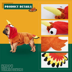A dog wearing the BWOGUE Dog Turkey Costume.
