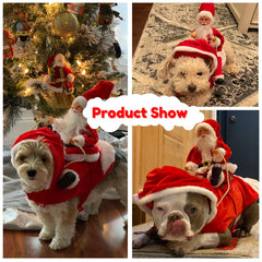BWOGUE Santa Dog Costume size guide with fit measurements.