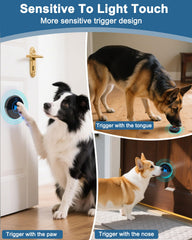Cangecit dog doorbell controls shown with melody and volume settings.
