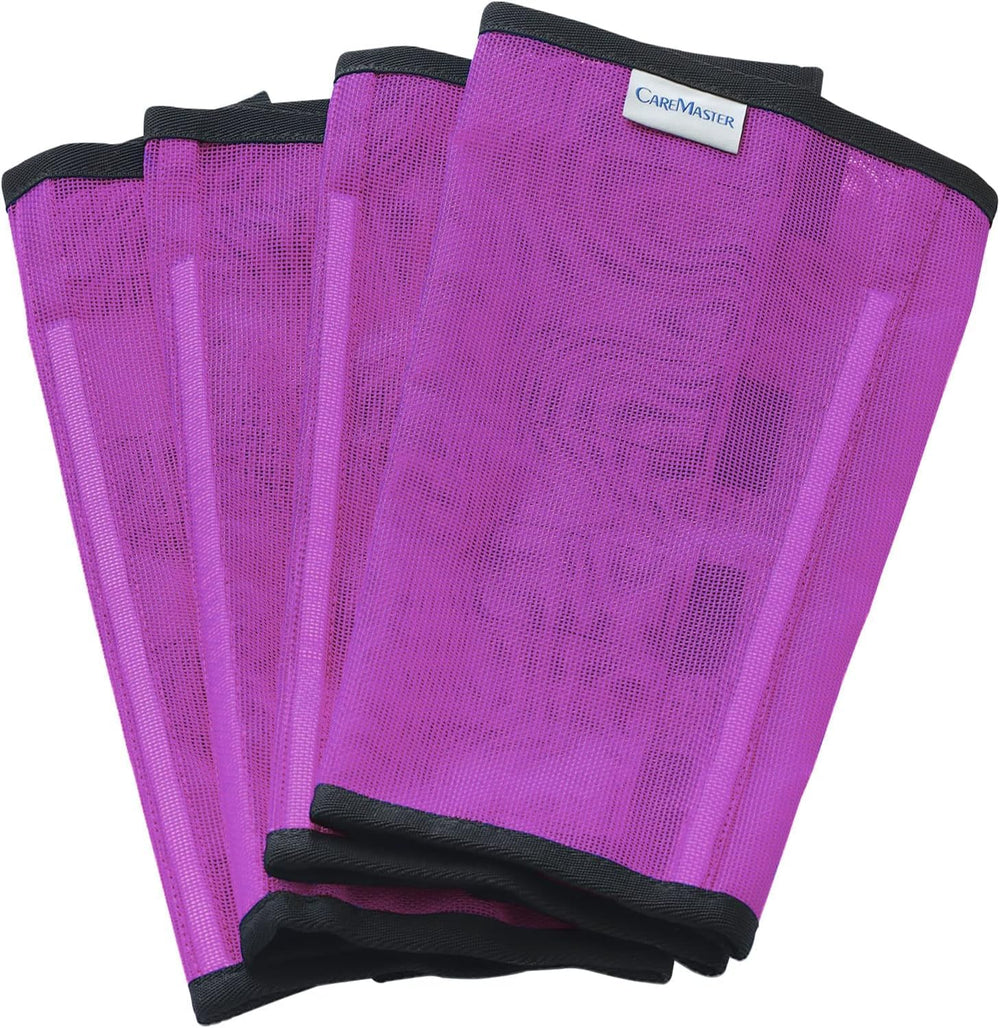 CareMaster fly boots shown from the front as a purple set of four.