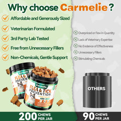 Carmelie cat flea and tick chews shown from an alternate angle.