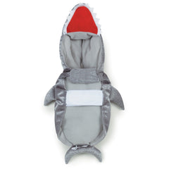 Casual Canine Gray Shark Costume shown being worn by a small dog.
