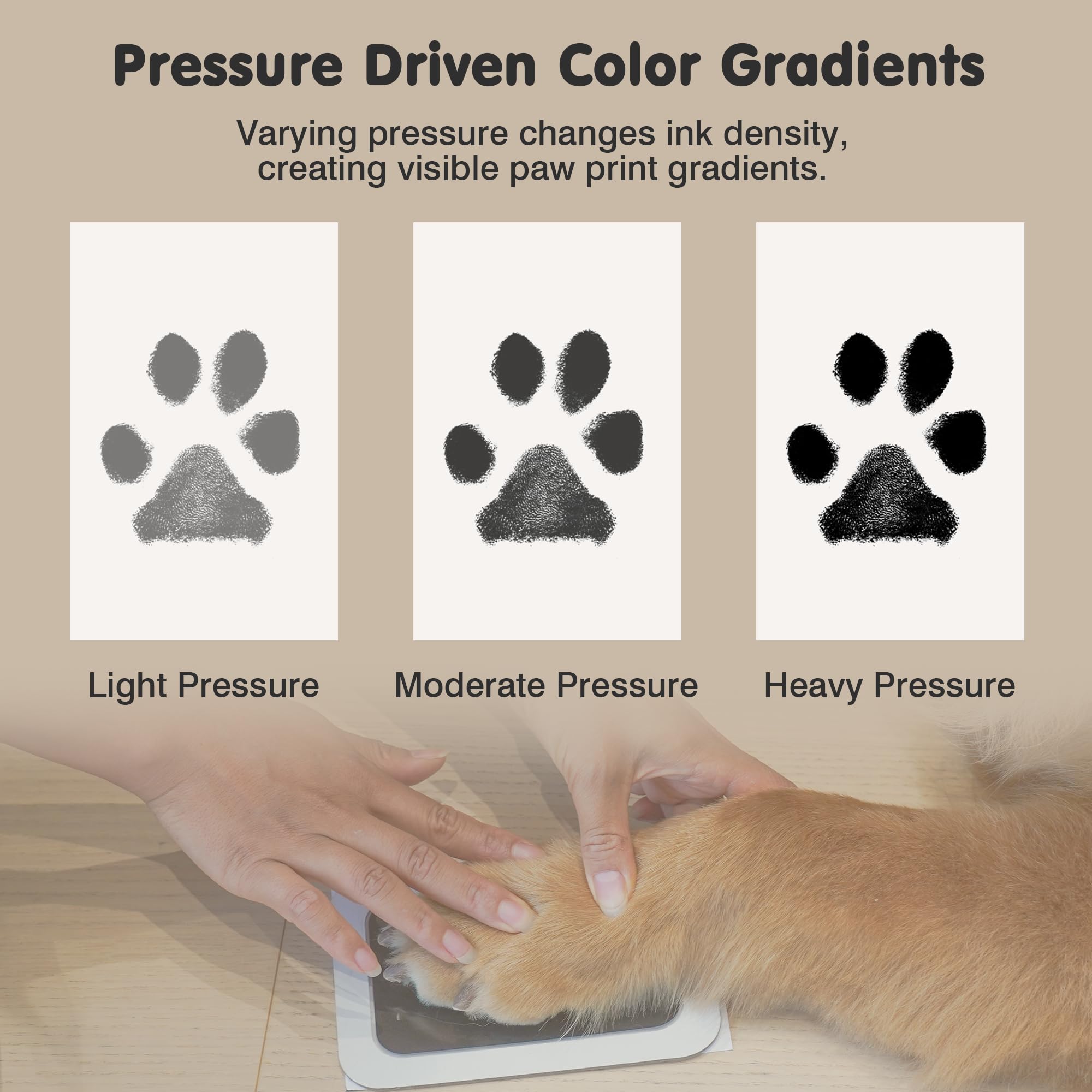 catose Inkless Paw Print Kit shown being used to create a newborn handprint.