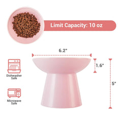 CEEFU elevated ceramic cat bowl shown from the side.