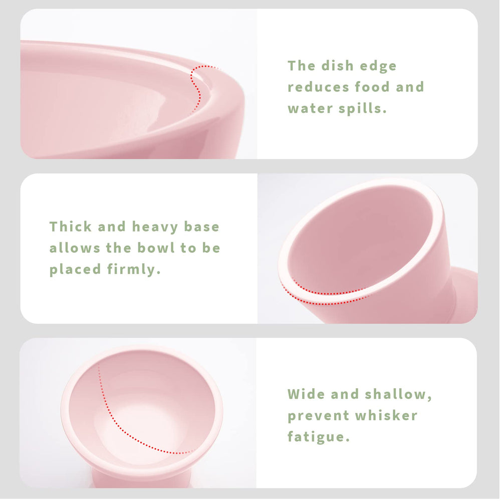 CEEFU shallow cat bowl shown from above to display its open interior.
