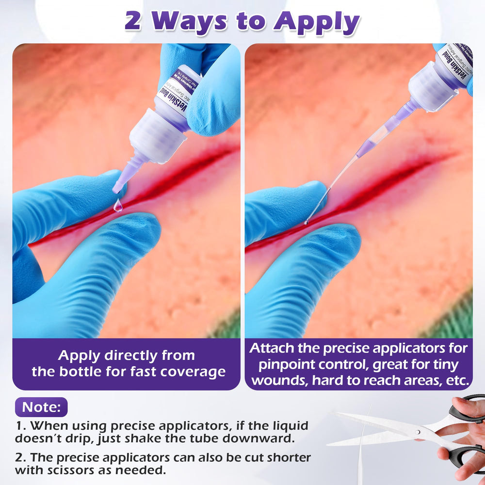 Ceoighe Veterinary Surgical Skin Glue showing its blue-tinted formula.