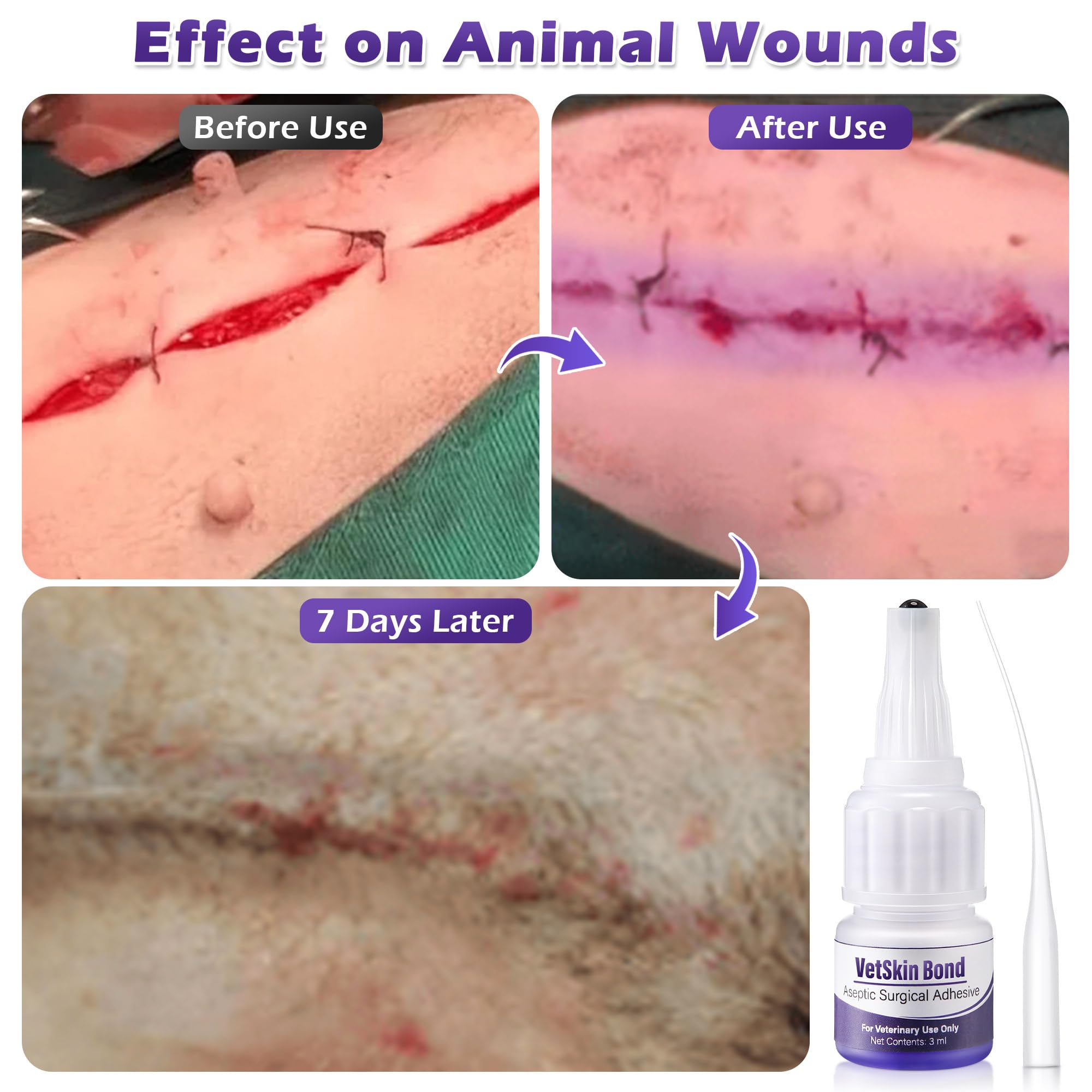 Ceoighe Veterinary Surgical Skin Glue bottle set up for direct application.