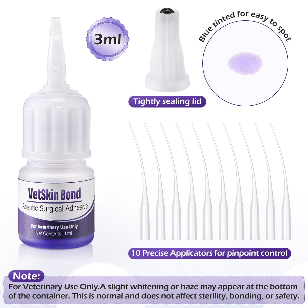 Ceoighe Veterinary Surgical Skin Glue packaging and included applicators.