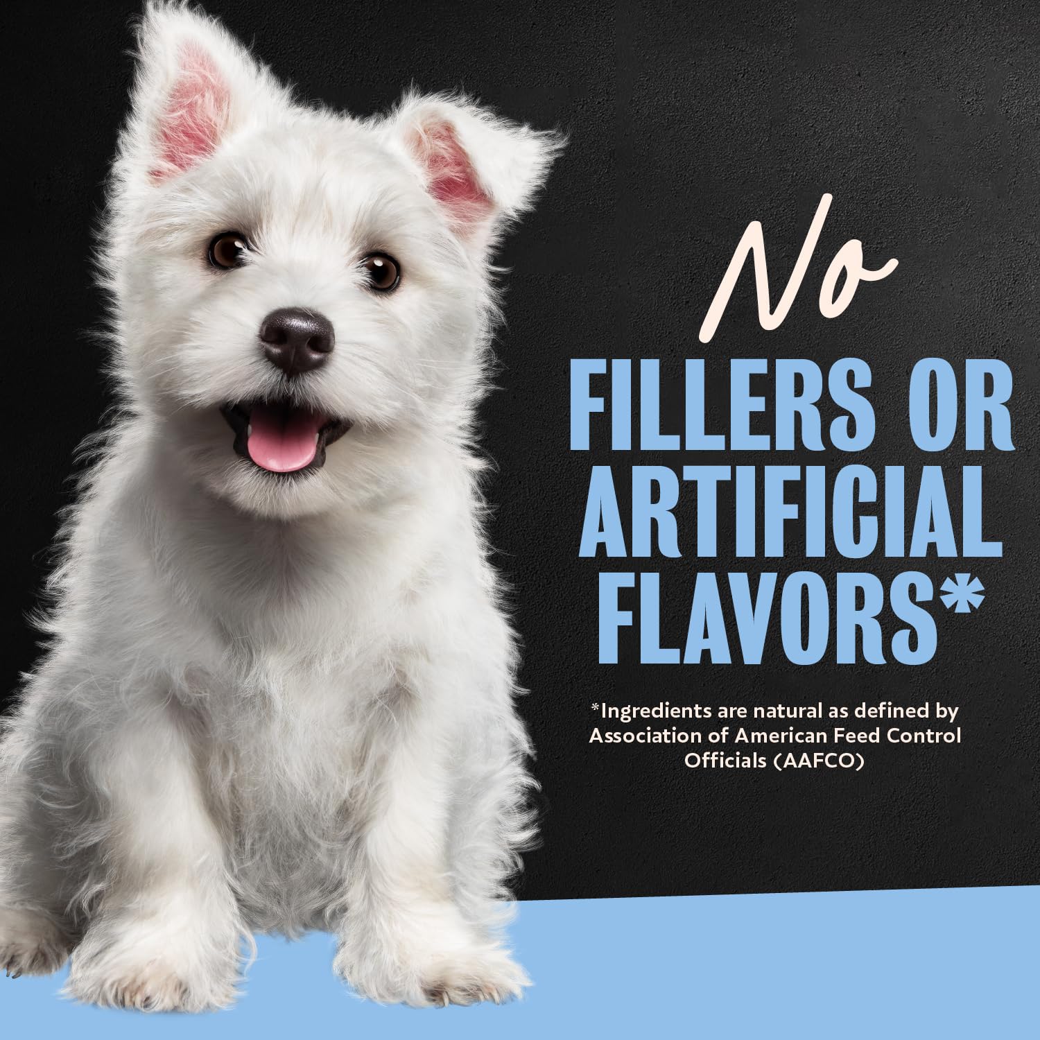Cesar Puppy wet dog food package showing its nutrition and ingredient information.