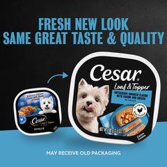 Cesar wet dog food tray shown from the front.