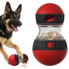 Chronanagese dog puzzle toy shown from the front as an interactive rolling food dispenser.