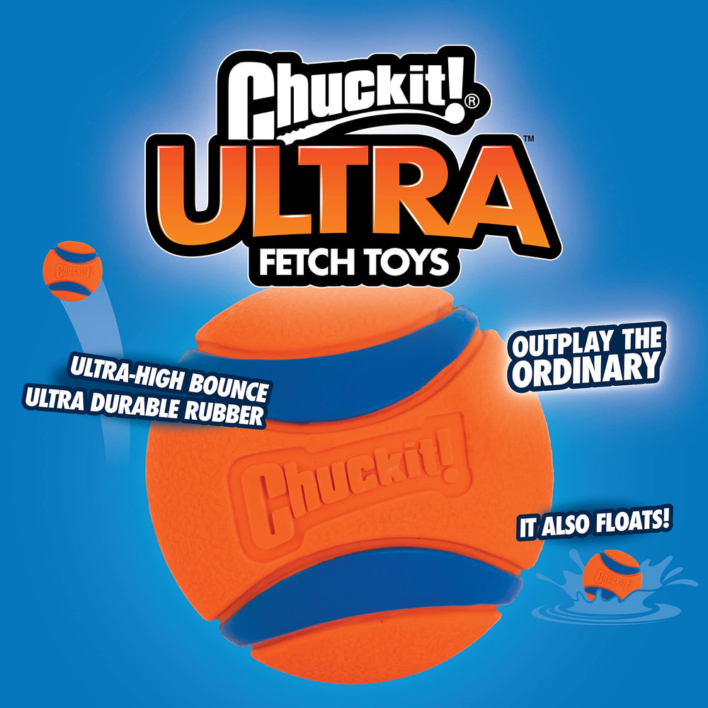 Chuckit! Ultra Ball close-up showing its rubber surface and thick core.
