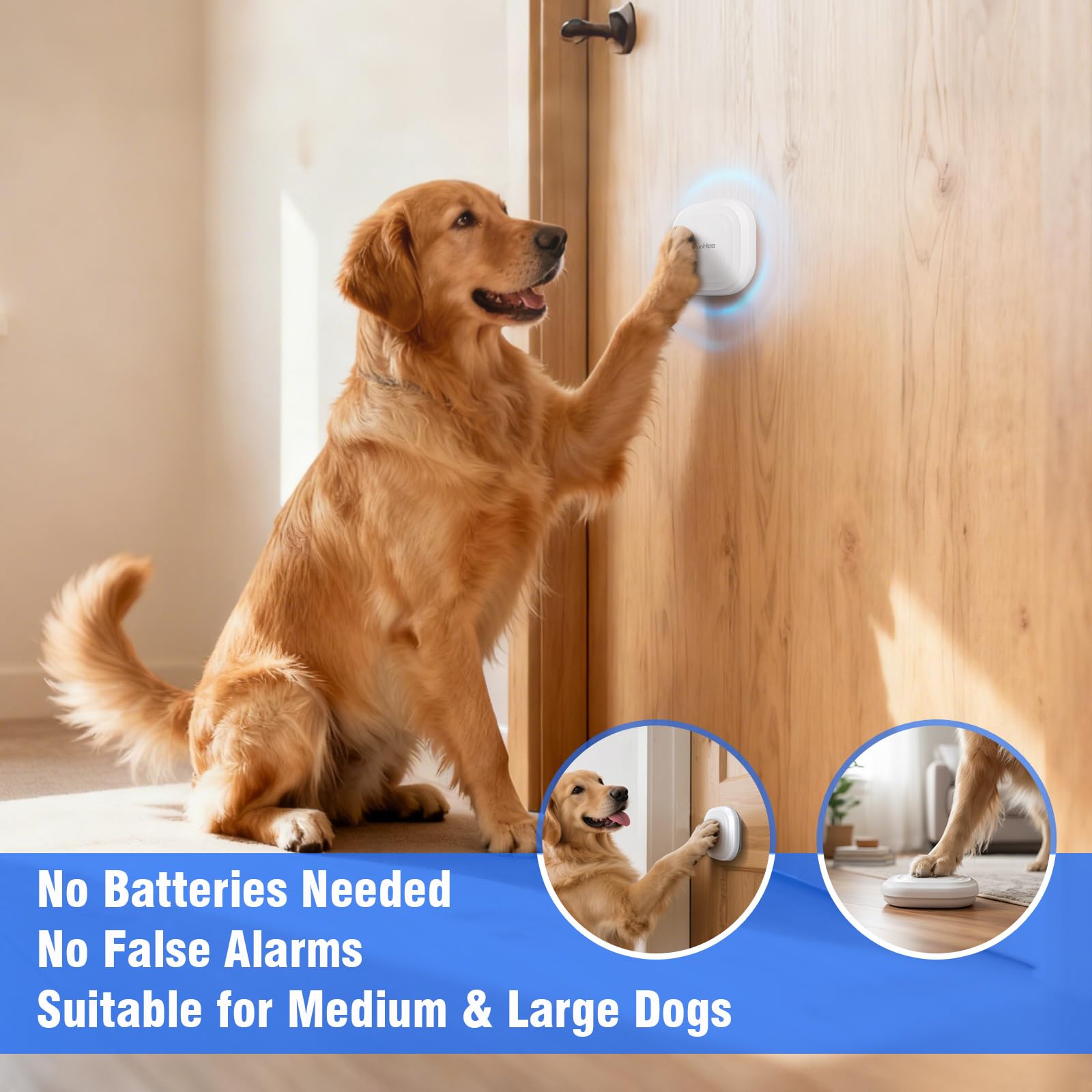 ChunHee dog door bell two-button set shown together.