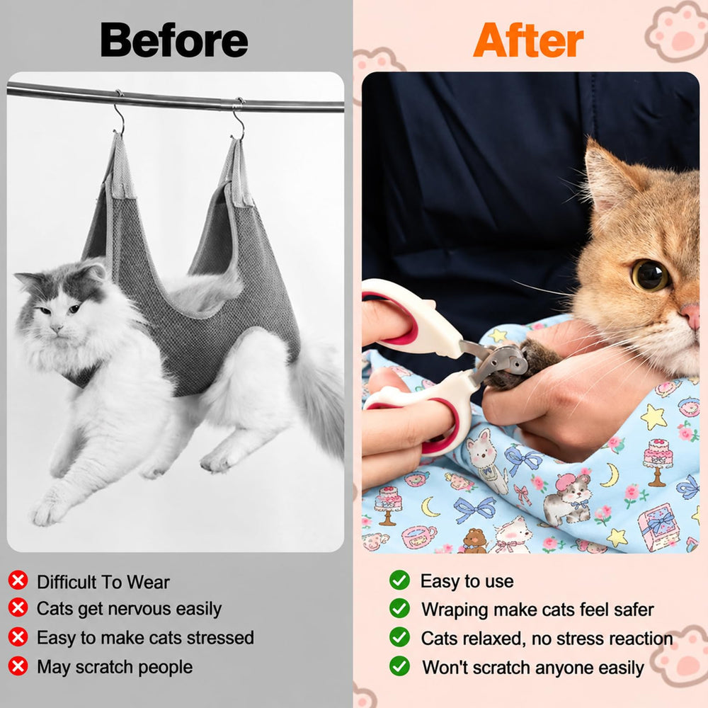 CKNCY cat grooming wrap fabric and soft microfiber lining shown close up.