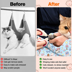 CKNCY cat grooming wrap fabric and soft microfiber lining shown close up.