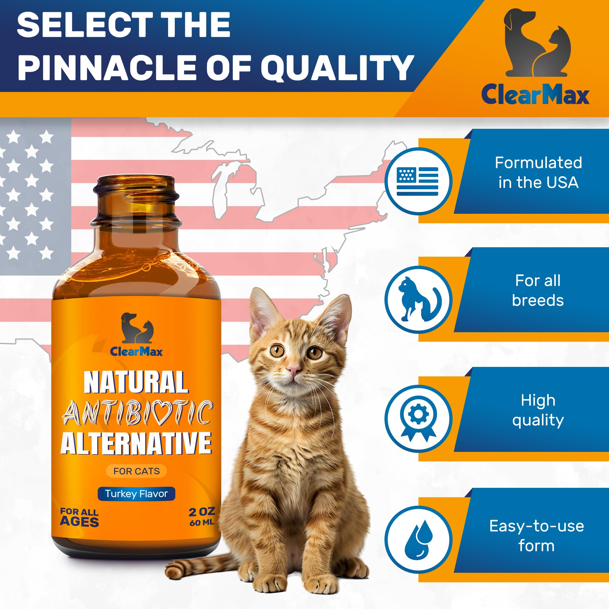 Clear Max cat liquid supplement shown added to water.