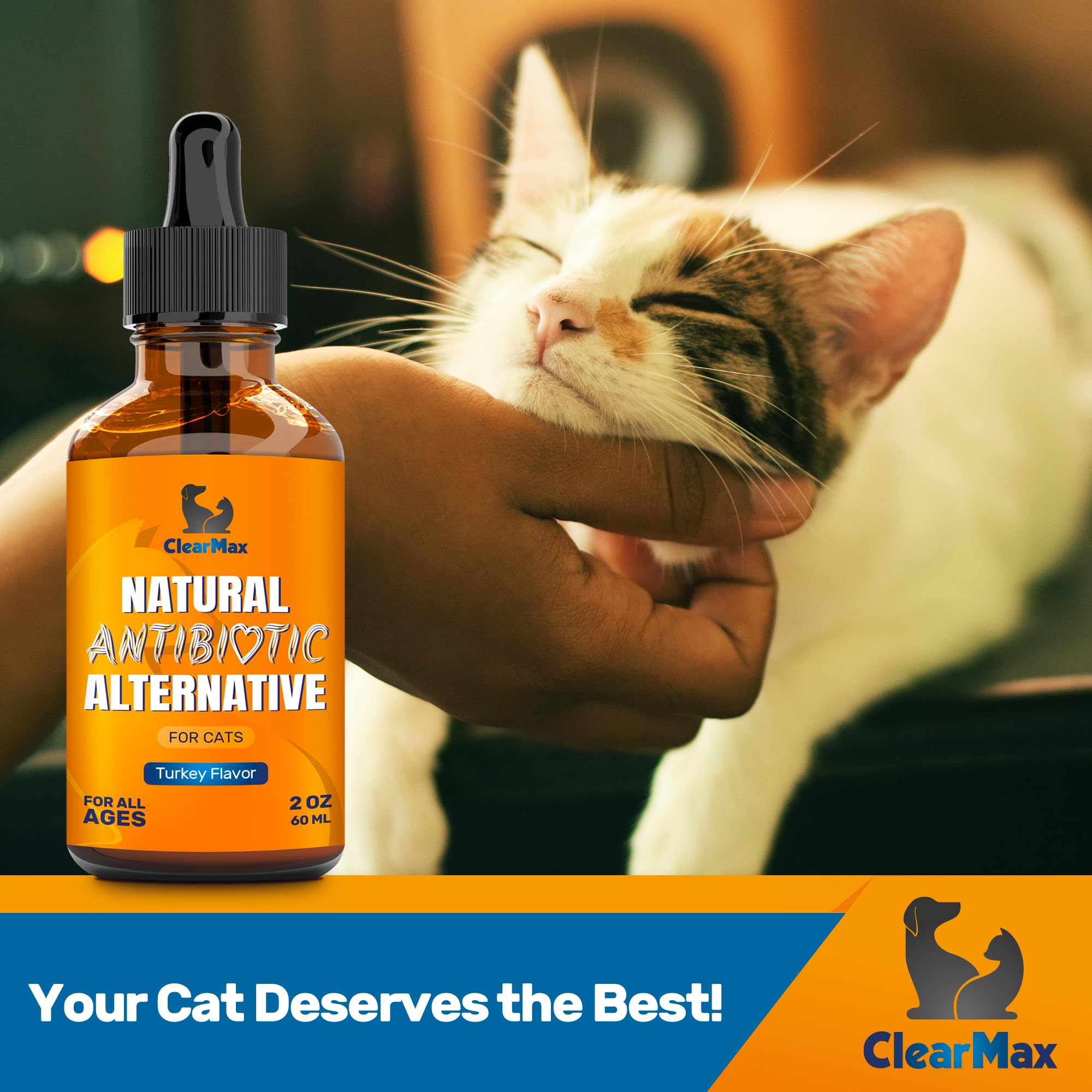 Clear Max cat supplement bottle shown as a single 2 oz product.
