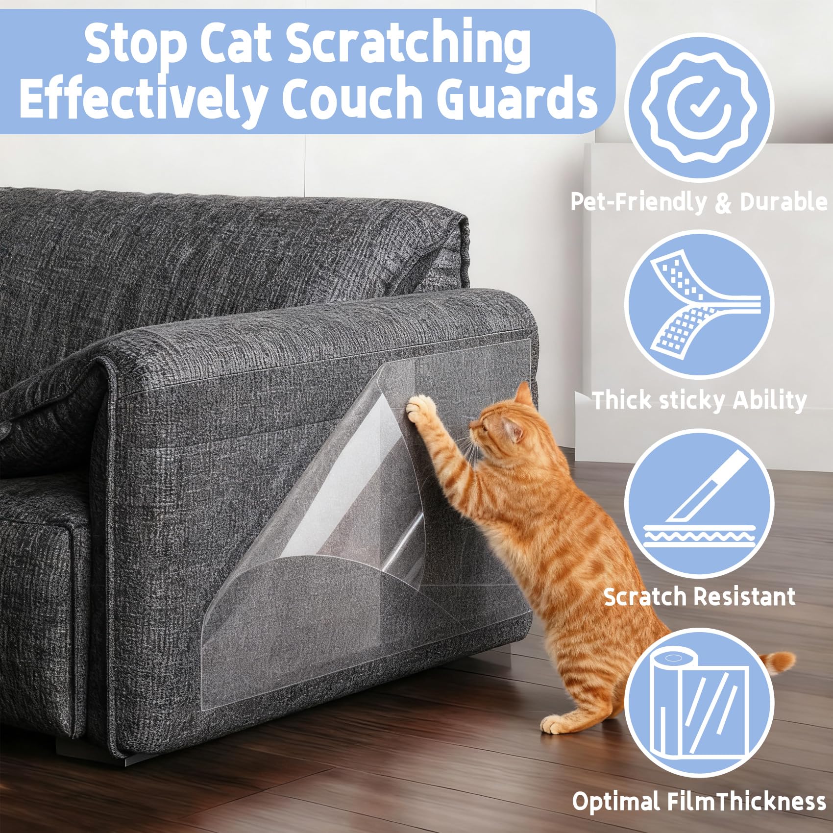 CllyCnny cat scratch protector showing its double-sided adhesive surface.