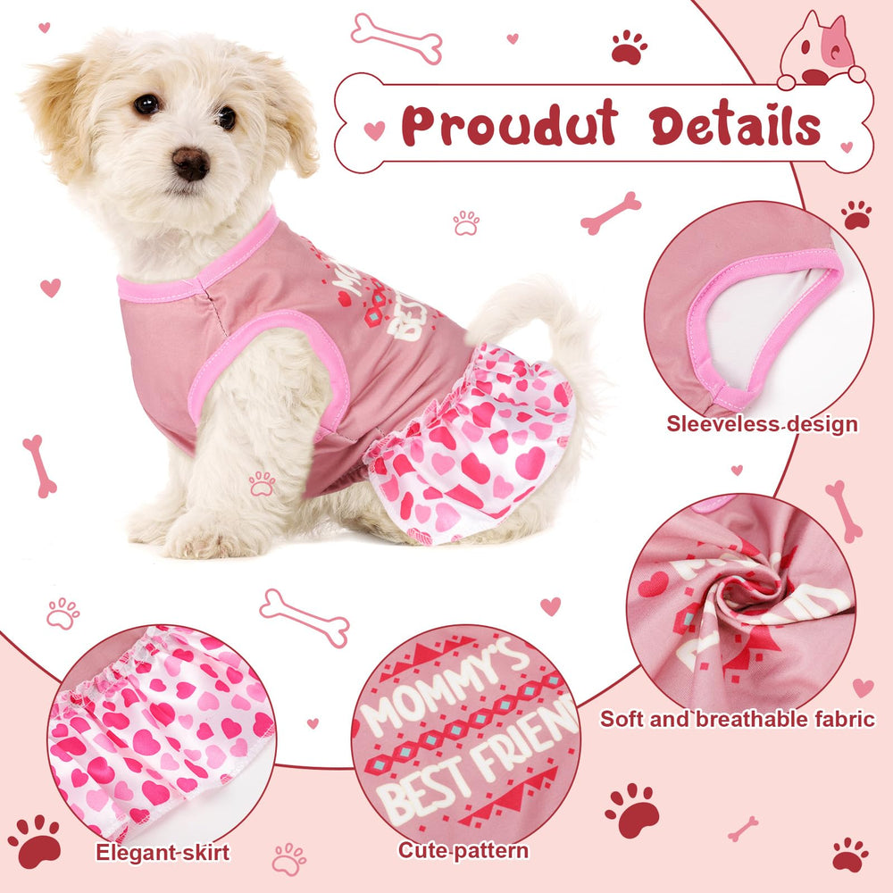 Clysee dog dress showing its playful polka dot pattern.