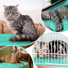 Clysee self-warming pet mat shown with its five-layer construction.