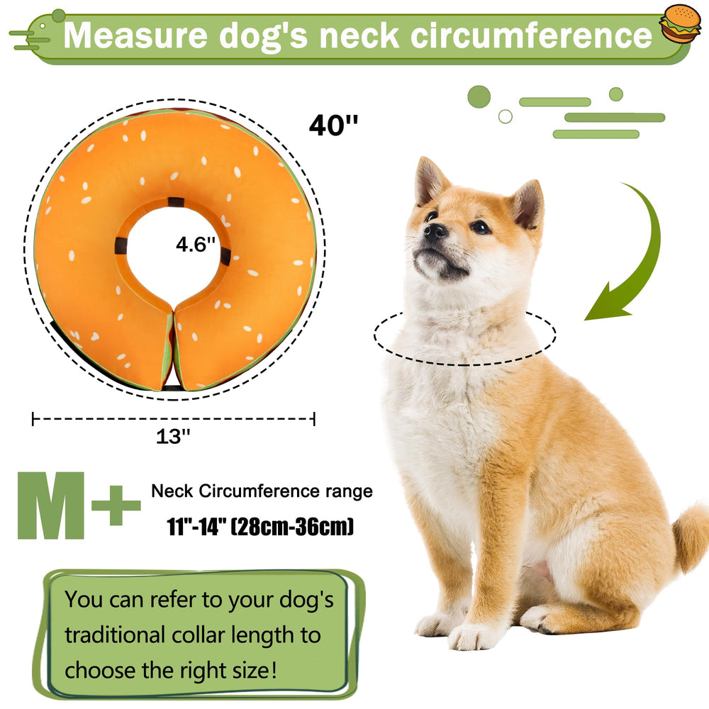 Cneo Inflatable Dog Cone Collar close-up showing its adjustable strap and buckle.